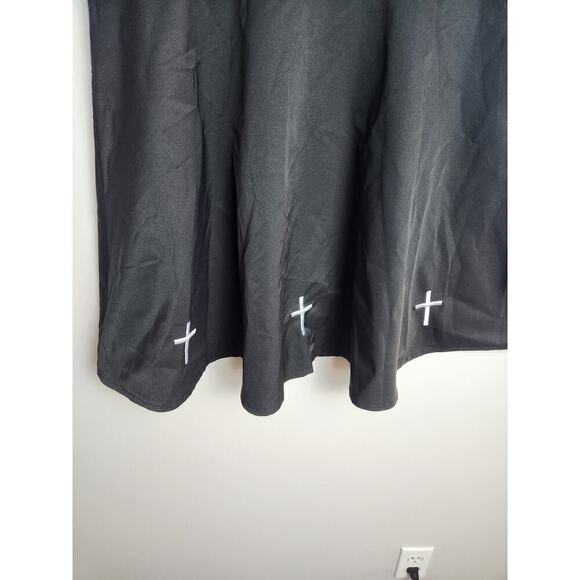 Snap front womens dress measures M cross, goth emo grunge nun missing straps - Picture 7 of 11